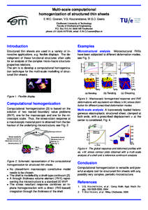 Multi-scale computational homogenization of structured thin sheets E.W.C. Coenen, V.G. Kouzenetsova, M.G.D. Geers Eindhoven University of Technology Faculty of Mechanical Engineering P.O. Box 513, NL 5600 MB Eindhoven