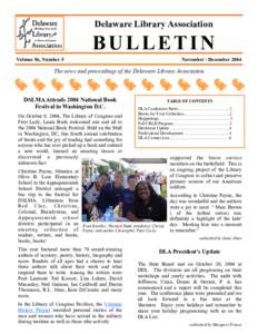 DLA Bulletin Nov./Dec.  Delaware Library Association page 1 BULLETIN Volume 56, Number 5