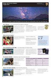 Ranger-led Activity Schedule August 2014 National Park Service U.S. Department of the Interior