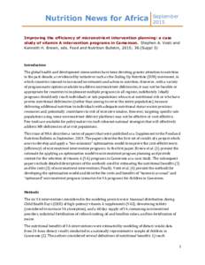 Nutrition News for Africa  SeptemberImproving the efficiency of micronutrient intervention planning: a case