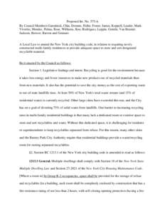 Proposed Int. No. 575-A By Council Members Garodnick, Chin, Dromm, Fidler, Foster, James, Koppell, Lander, MarkViverito, Mendez, Palma, Rose, Williams, Koo, Rodriguez, Lappin, Gentile, Van Bramer, Jackson, Brewer, Barron