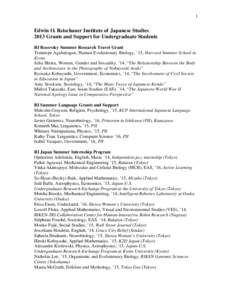 Japanologists / Harvard University / East Asia / East Asian studies / EALC / Edwin O. Reischauer Institute of Japanese Studies / Tokyo / Anthropology / Southeast Asian studies / Asia / Area studies / Asian studies