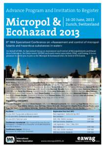 Advance Program and Invitation to Register  Micropol & Ecohazard[removed] -20 June, 2013