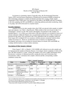 Results of Odor Screening in Chanute, KS, April 20, 2012