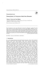 Cretaceous Research[removed], 509 – 514  Nomenclatural note