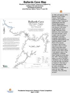 Ballards Cave Map Physical & Environmental Sciences & Engineering College of Art and Sciences Environmental Science Janet Herman, Nathan Farrar 4th year UG