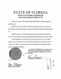 Florida law / Florida Constitution / Governor of Massachusetts / Florida / Governor of Oklahoma / Secretary of state / State governments of the United States / Southern United States / Government of Florida