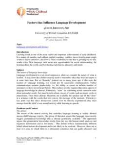 Factors that Influence Language Development