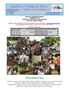 Sunbury Primary News Sunbury Primary School October 22nd 2015 Edition 33  The Heights Sunbury 3429