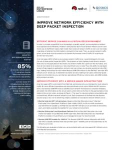 EXECUTIVE BRIEF  IMPROVE NETWORK EFFICIENCY WITH DEEP PACKET INSPECTION  EFFICIENT SERVICE CHAINING IN A VIRTUALIZED ENVIRONMENT