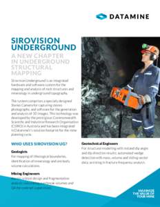 SIROVISION UNDERGROUND A NEW CHAPTER IN UNDERGROUND STRUCTURAL MAPPING