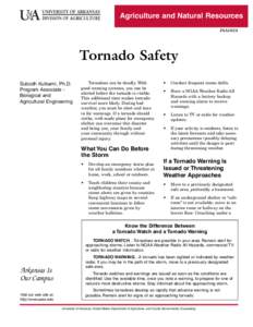 Agriculture and Natural Resources FSA1024 Tornado Safety