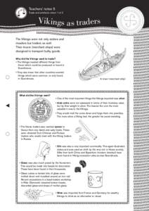 Teachers’ notes 5 Trade and artefacts sheet 1 of 2