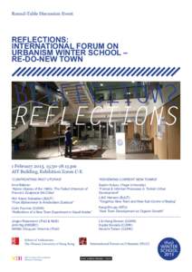 Round-Table Discussion Event  REFLECTIONS: INTERNATIONAL FORUM ON URBANISM WINTER SCHOOL – RE-DO-NEW TOWN