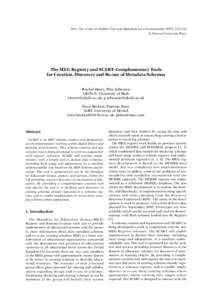 Metadata / Knowledge representation / Semantic Web / Technical communication / XML / Resource Description Framework / Dublin Core / RDFa / Learning object metadata / Information / Data / Computing