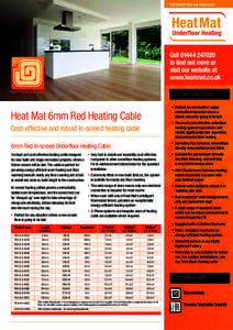 FACTSHEET PKC-6.0-XXXX[removed]Call[removed]to find out more or visit our website at www.heatmat.co.uk