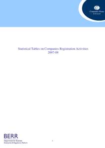 Statistical Tables on Companies Registration Activities[removed]  Section A - ANALYSIS OF THE COMPANIES REGISTER........................................................................................... 3