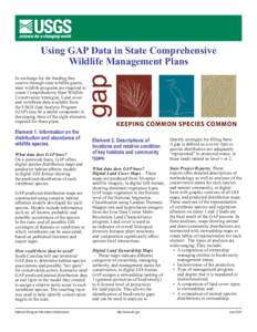 Using GAP Data in State Comprehensive Wildlife Management Plans
