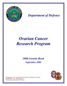 CDMRP Ovarian Cancer Research Program 2000 Award Book