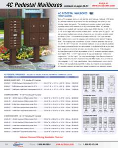 4C Pedestal Mailboxes  - continued on pages[removed]4C PEDESTAL MAILBOXES FRONT LOADING