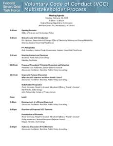 Meeting Agenda Tuesday, February 26, 2013 9:30am – 4:30 pm Federal Energy Regulatory Commission 888 First Street, NE, Washington, DC:30 am