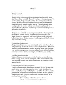 Healthcare in the United States / Hospice / Hospice care in the United States / Coastal Hospice & Palliative Care / Medicine / Palliative medicine / Health