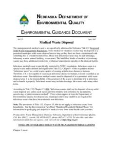 Waste management / Medical ethics / Medical waste / Municipal solid waste / Sharps waste / Hazardous waste / Autoclave / Incineration / Landfill / Environment / Pollution / Waste