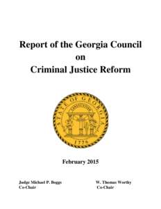Report of the Georgia Council on Criminal Justice Reform February 2015