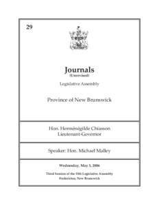 29  Journals (Unrevised)  Legislative Assembly