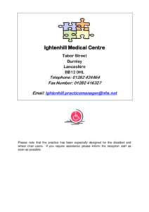 Ightenhill Medical Centre Practice Leaflet