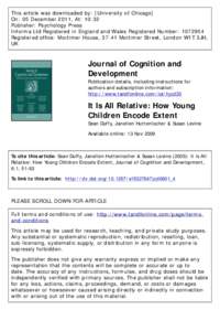 This article was downloaded by: [University of Chicago] On: 05 December 2011, At: 10:32 Publisher: Psychology Press Informa Ltd Registered in England and Wales Registered Number: Registered office: Mortimer House