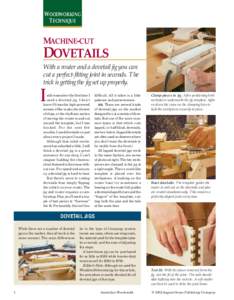 WOODWORKING TECHNIQUE MACHINE-CUT  DOVETAILS