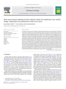 Fluid source-based modeling of melt initiation within the subduction zone mantle wedge: Implications for geochemical trends in arc lavas