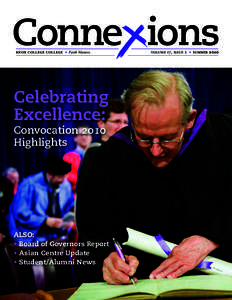 Conne ions KNOX COLLEGE COLLEGE • Faith Matters.  Celebrating