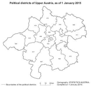 Political districts of Upper Austria, as of 1 January[removed]