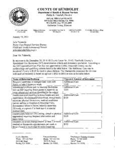 ,COUNTY OF HUMBOLDT Department of Health & Human Services Phillip R. Crandall, Director SOClALSERVICESBRANCH 929 Koster Street Eureka, CA[removed]4700 Fax: [removed]
