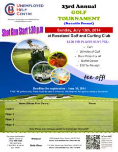 23rd Annual GOLF TOURNAMENT Serving the Unemployed and Underemployed of Windsor/Essex County.