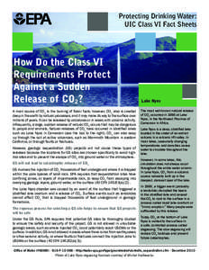 How Do The Class VI Requirements Protect Against a Sudden Release of CO2?