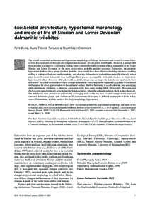 Exoskeletal architecture, hypostomal morphology and mode of life of Silurian and Lower Devonian dalmanitid trilobites