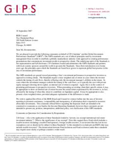 30 September 2007 REIS Council Two Prudential Plaza 180 North Stetson Avenue Suite 2515 Chicago, IL 60601