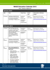 MASS Education Calendar 2015