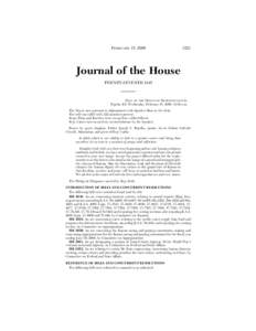 FEBRUARY 15, [removed]Journal of the House TWENTY-SEVENTH DAY