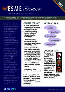 20 15 ESME Student Essential Skills in Medical Education