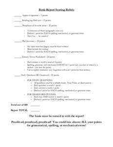 Microsoft Word - Book Report Scoring Rubric .doc