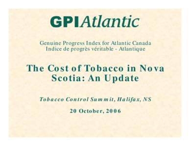 The Cost of Tobacco in Nova Scotia: An Update