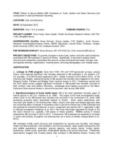 TITLE: Quantifying the short- and longer-term impacts of mountain pine beetle outbreaks on forest conditions in the Intermountain West