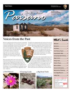 Park News  National Park Service U.S. Department of the Interior  Paisano