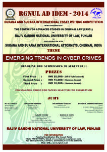 RGNUL AD IDEM[removed]INTELLECT SURANA AND SURANA INTERNATIONAL ESSAY WRITING COMPETITION BEING ORGANISED BY