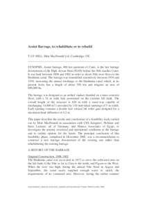 Hydraulic engineering / William Willcocks / Reservoir / Dam / Water supply / Tees Barrage / Kut Barrage / Assiut Barrage / Nile / Civil engineering