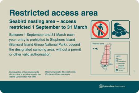 Si2317 Restricted access area Stephens Island